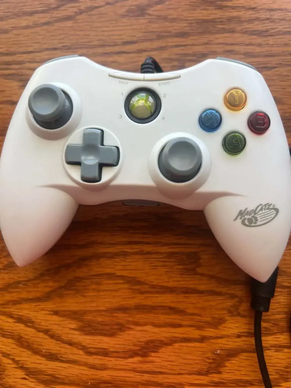 Mad Catz Wired Game Pad Controller for Xbox 360 White and Grey
